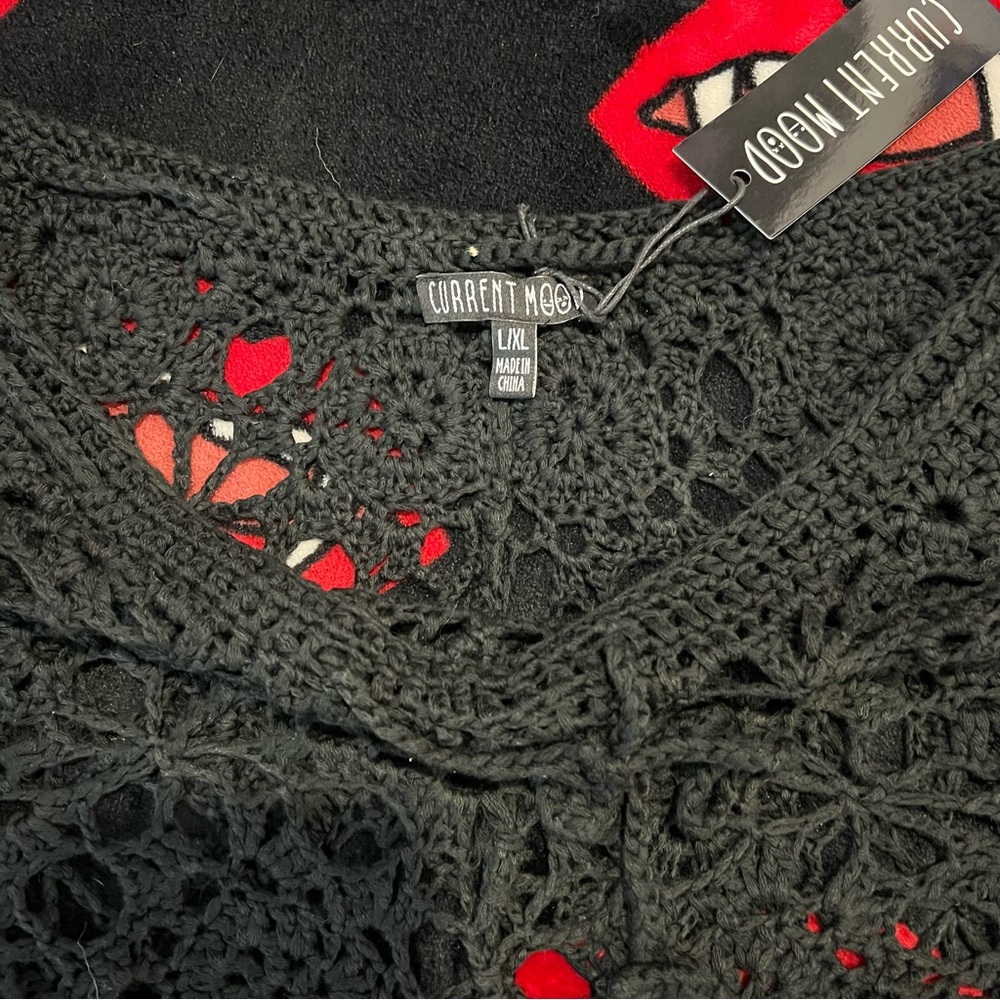 Dolls Kill x Current Mood - PALMS RETREAT CROCHET SHORTS - BLACK - Picture 5 of 6